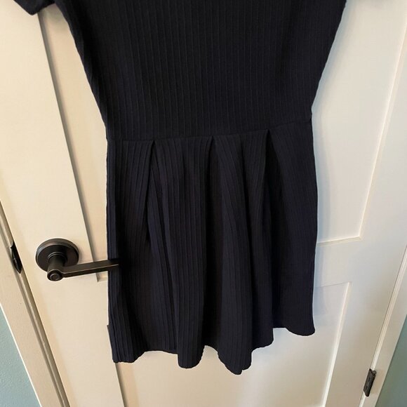 BCBGMaxAzria Womens Navy Blue Pleated Midi Dress - Picture 7 of 9